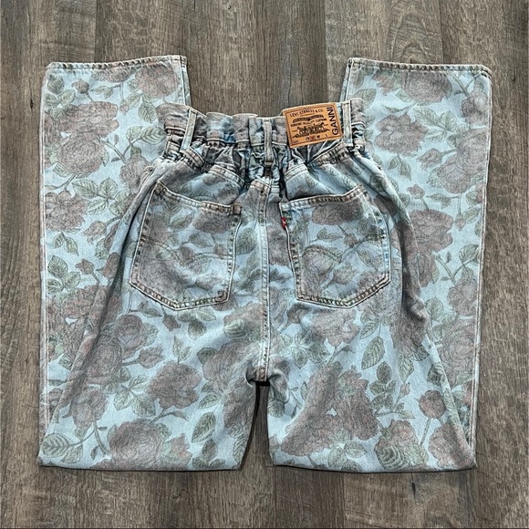 Ganni x Levis Floral Print Hi Rise Straight Leg Size 27 x 31 - Picture 4 of 11